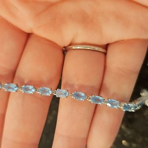 Blue Topaz Sterling Silver Bracelet